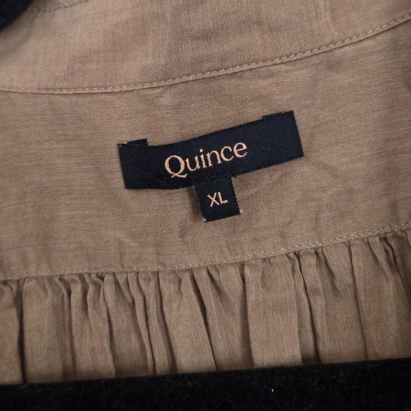 Quince Silk Cotton Flowy Light Button Up Cropped Top, XL - Picture 9 of 11